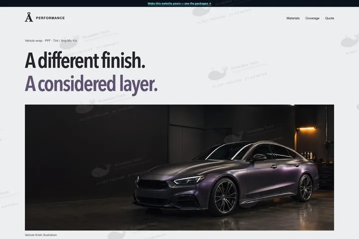 Å PERFORMANCE website preview