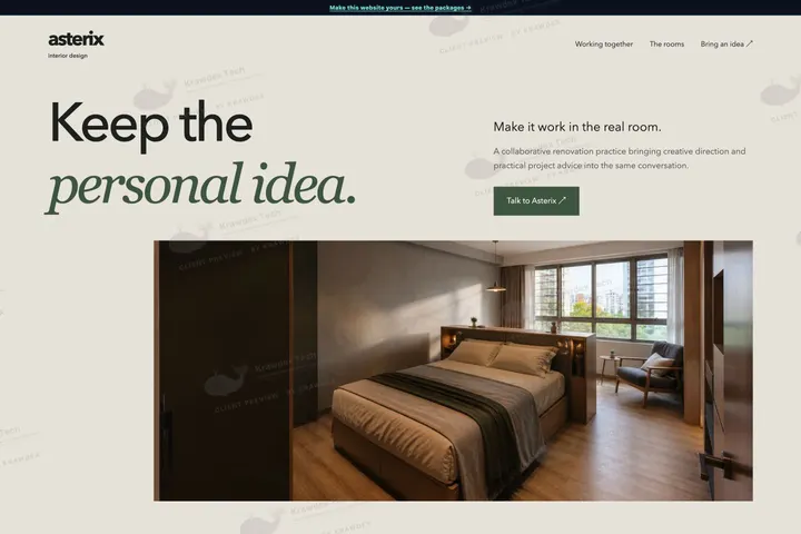 Asterix Interior Design website preview