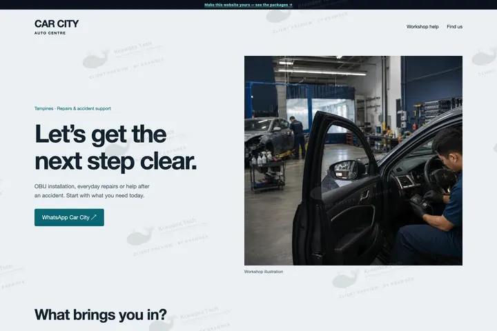 Car City Auto Centre Pte Ltd website preview
