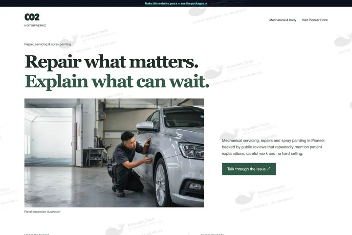 CO2 Motorwerkz website preview