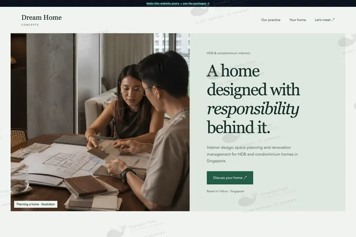 Dream Home Concepts Pte Ltd website preview