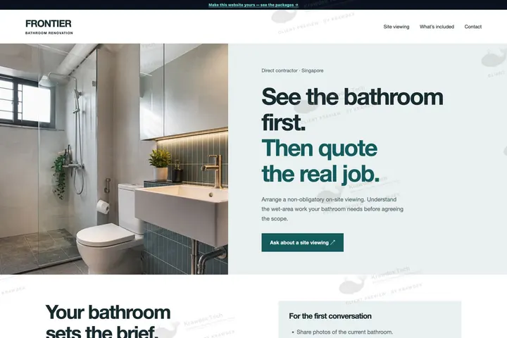 Frontier Maintenance & Contractors Pte Ltd website preview
