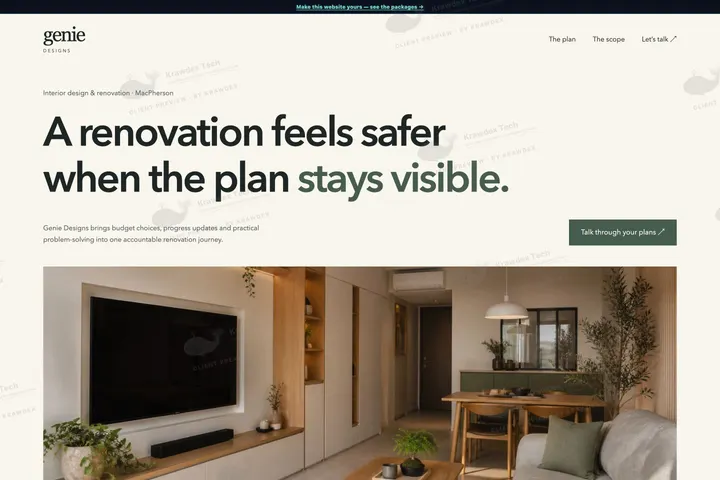 Genie Designs Pte Ltd website preview
