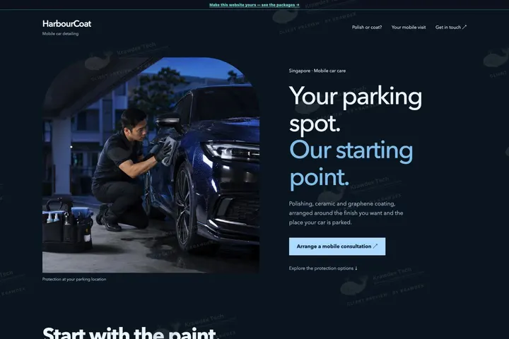 HarbourCoat website preview