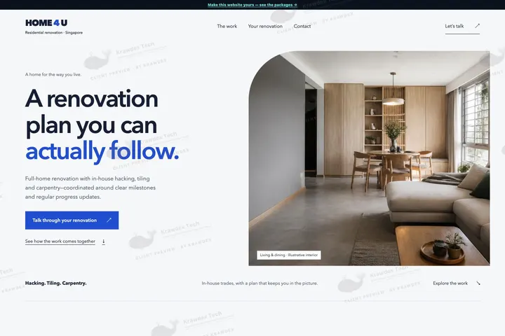 Home4u Pte Ltd website preview
