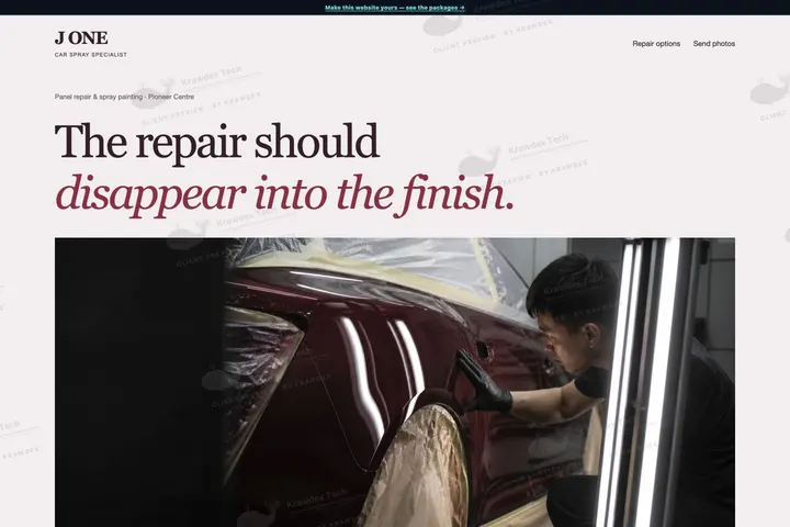 J One Car Spray Specialist Pte Ltd website preview