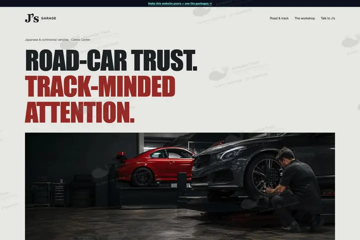 J's Garage Pte Ltd website preview