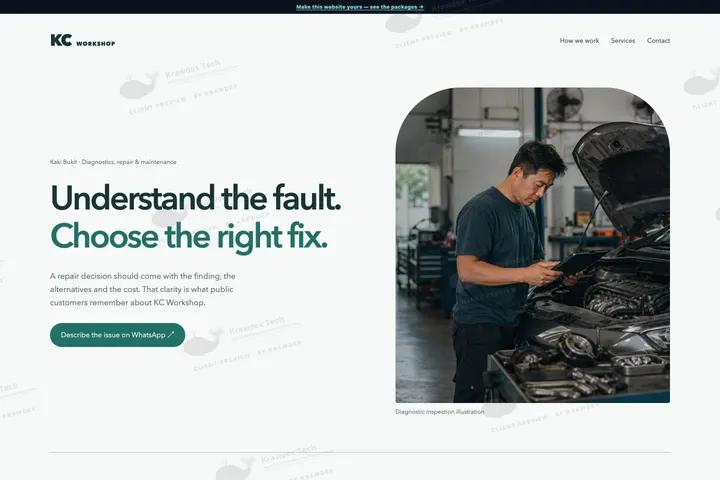 KC Workshop website preview