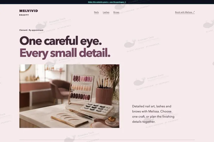 Melvivid Beauty website preview