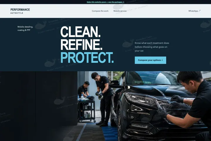 Performance Autostyle website preview