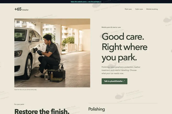 plus65Detailer website preview