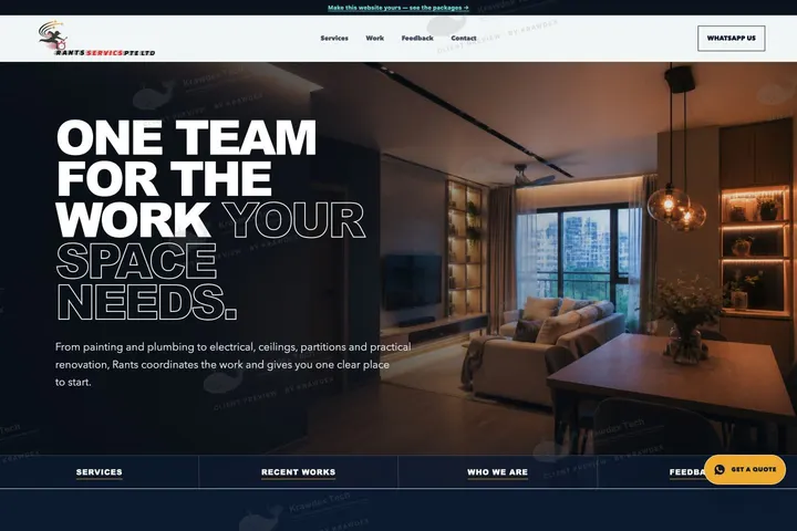 Rants Services Pte Ltd website preview
