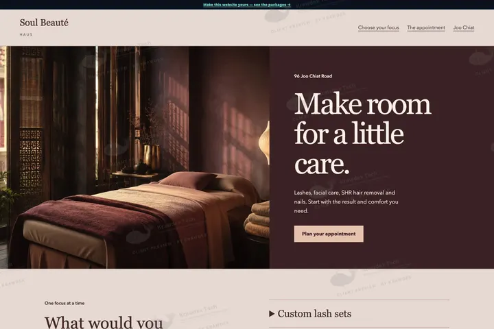 Soul Beauté Haus website preview