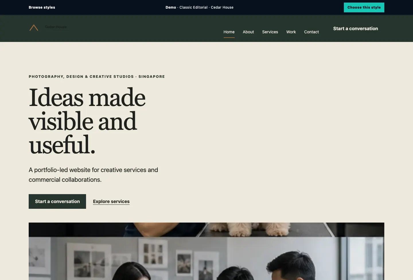 Cedar House Editorial Lead website preview