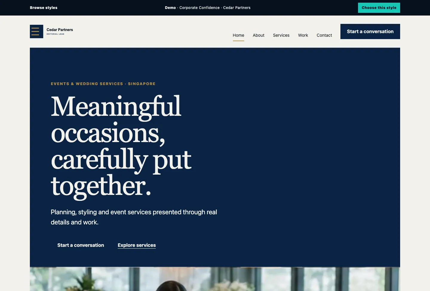 Cedar Partners Editorial Lead website preview