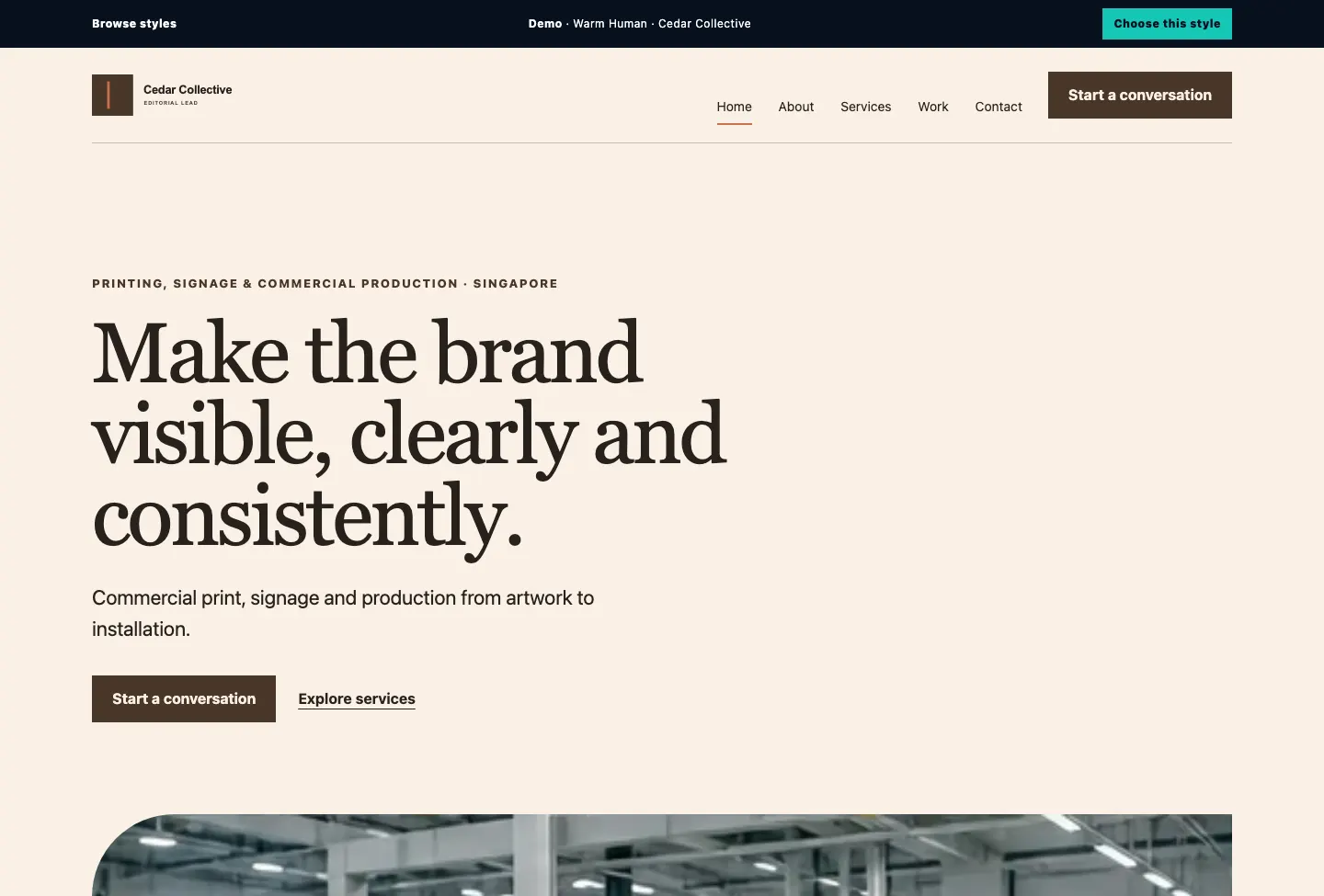 Cedar Collective Editorial Lead website preview