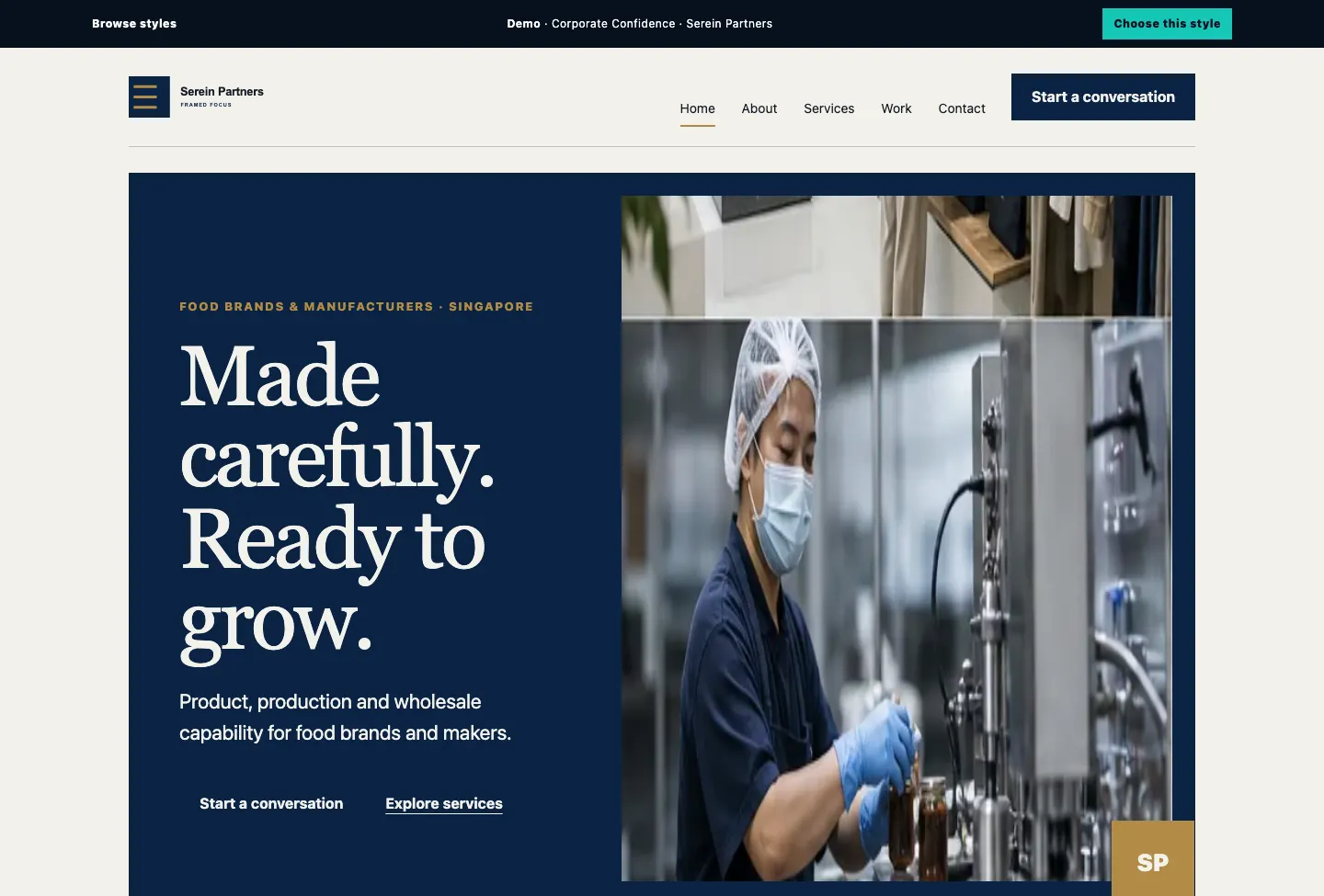 Serein Partners Framed Focus website preview