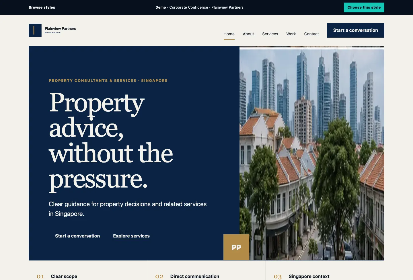 Plainview Partners Modular Grid website preview