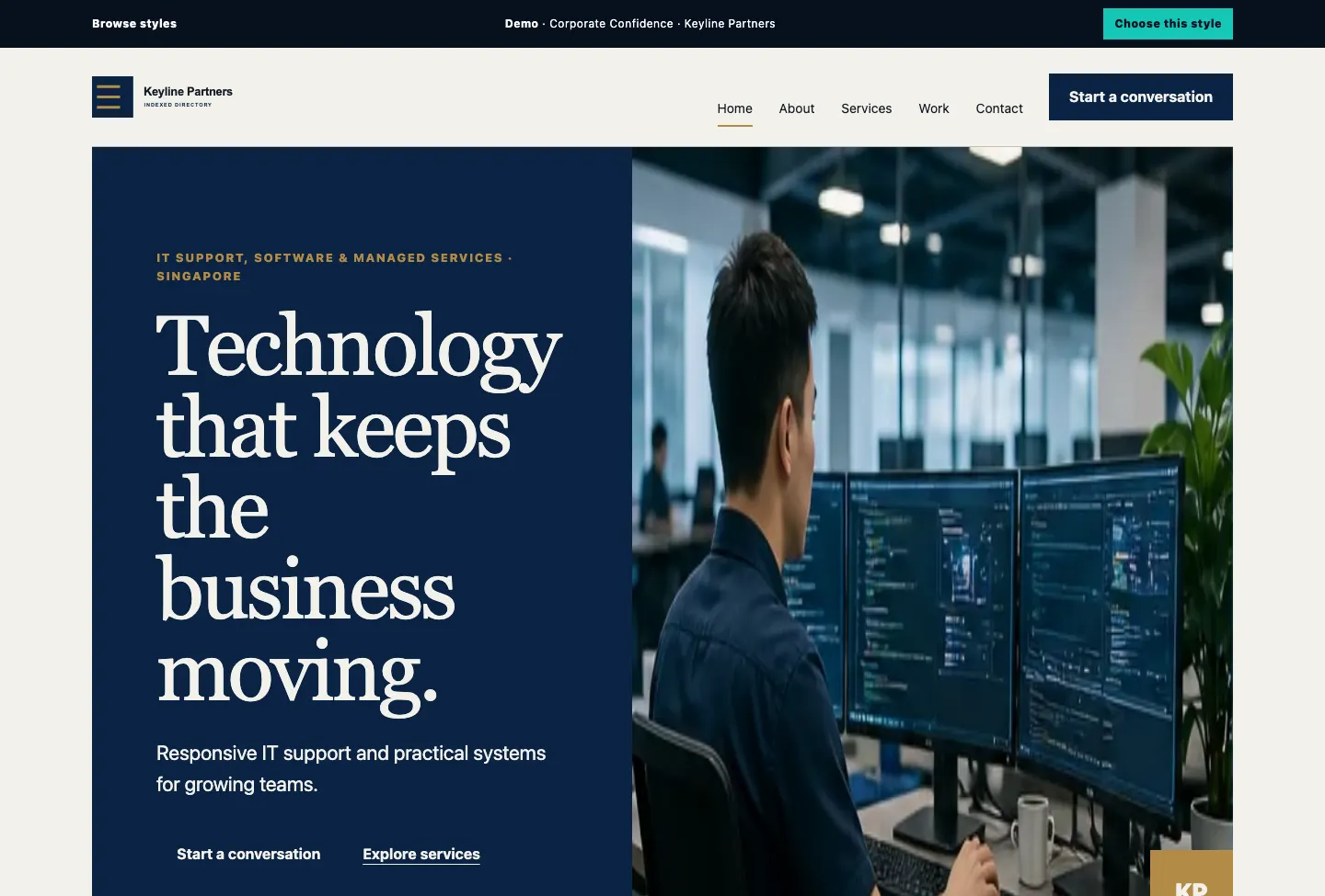 Keyline Partners Indexed Directory website preview