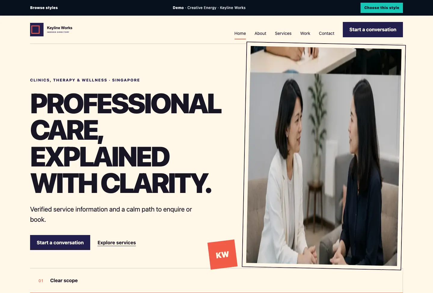 Keyline Works Indexed Directory website preview