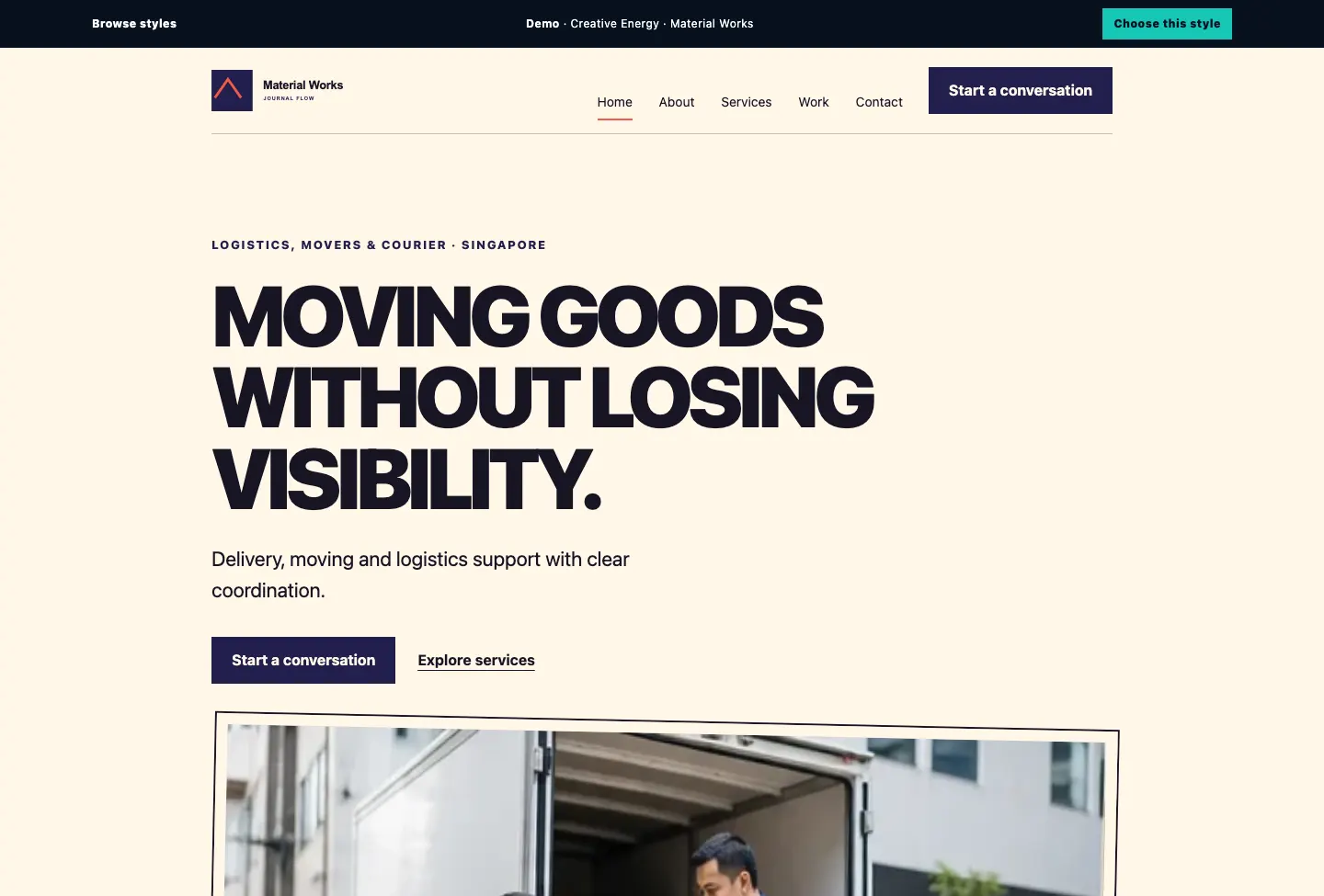 Material Works Journal Flow website preview