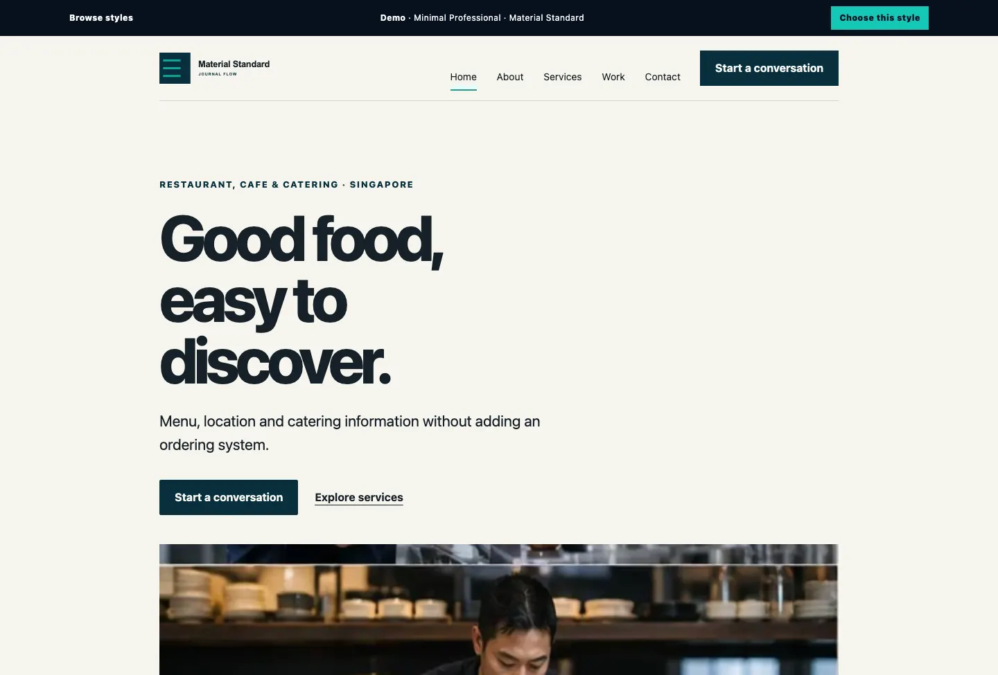Material Standard Journal Flow website preview