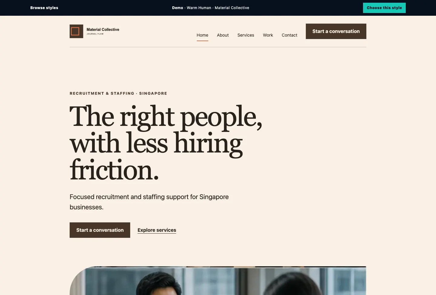 Material Collective Journal Flow website preview