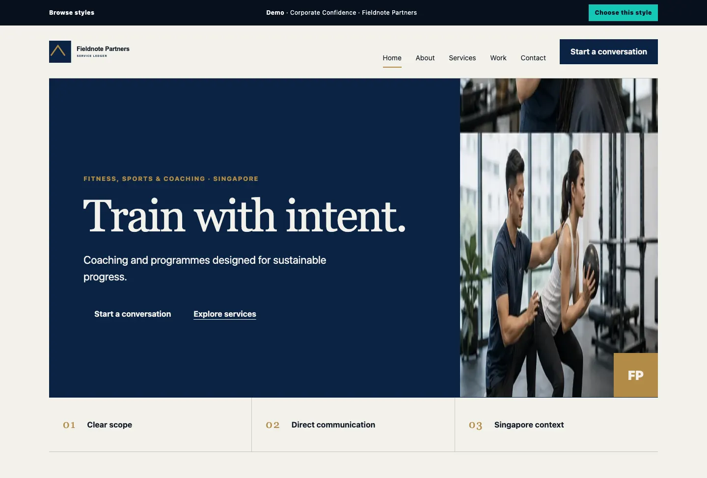 Fieldnote Partners Service Ledger website preview