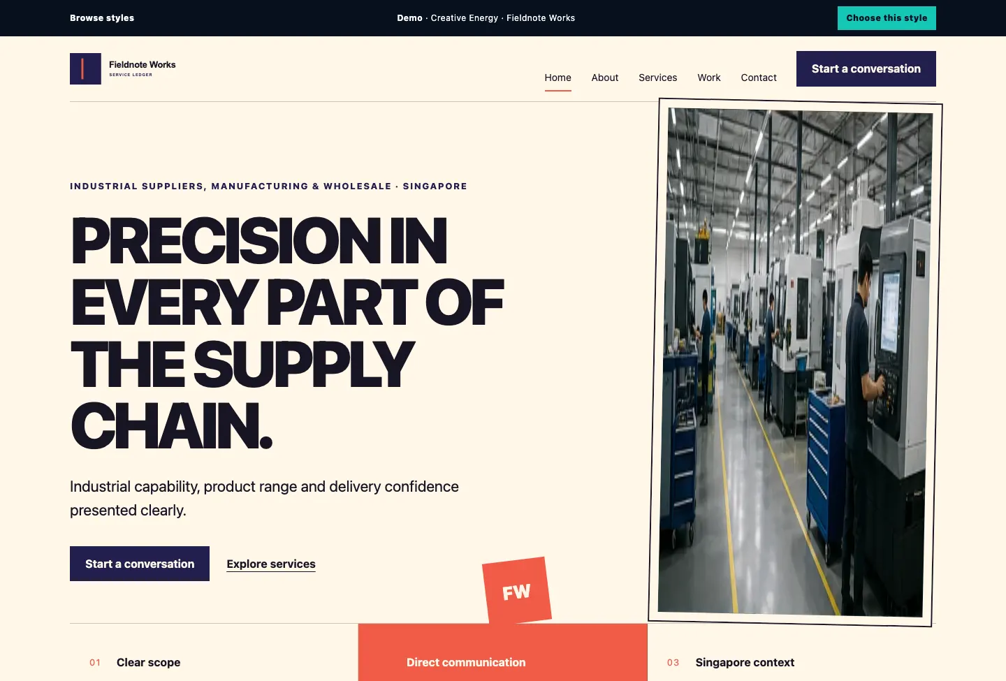 Fieldnote Works Service Ledger website preview