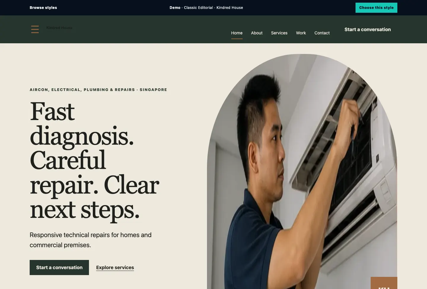 Kindred House Human Narrative website preview