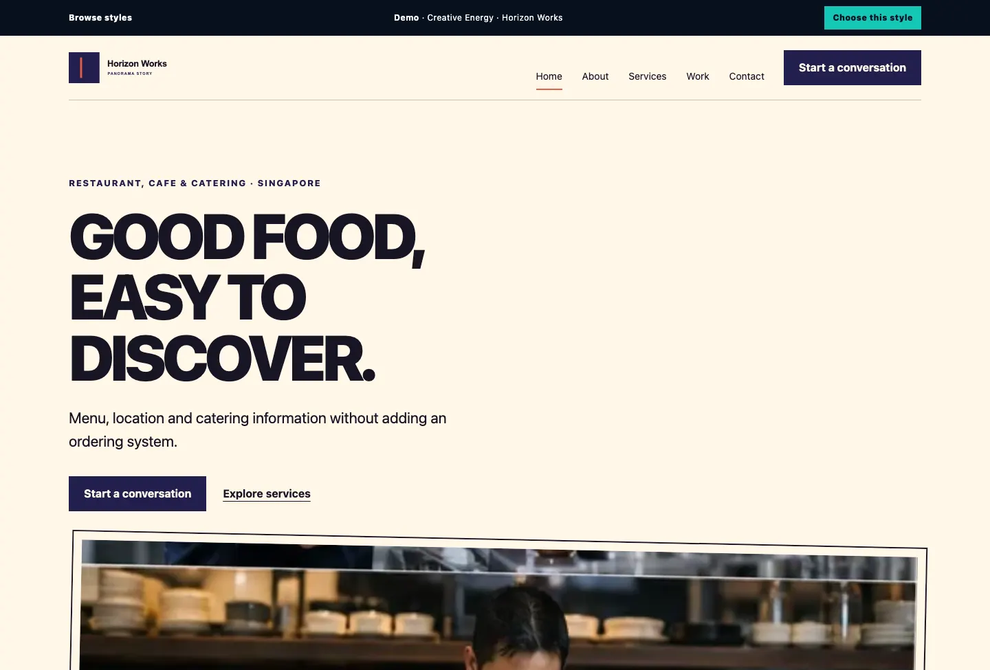 Horizon Works Panorama Story website preview