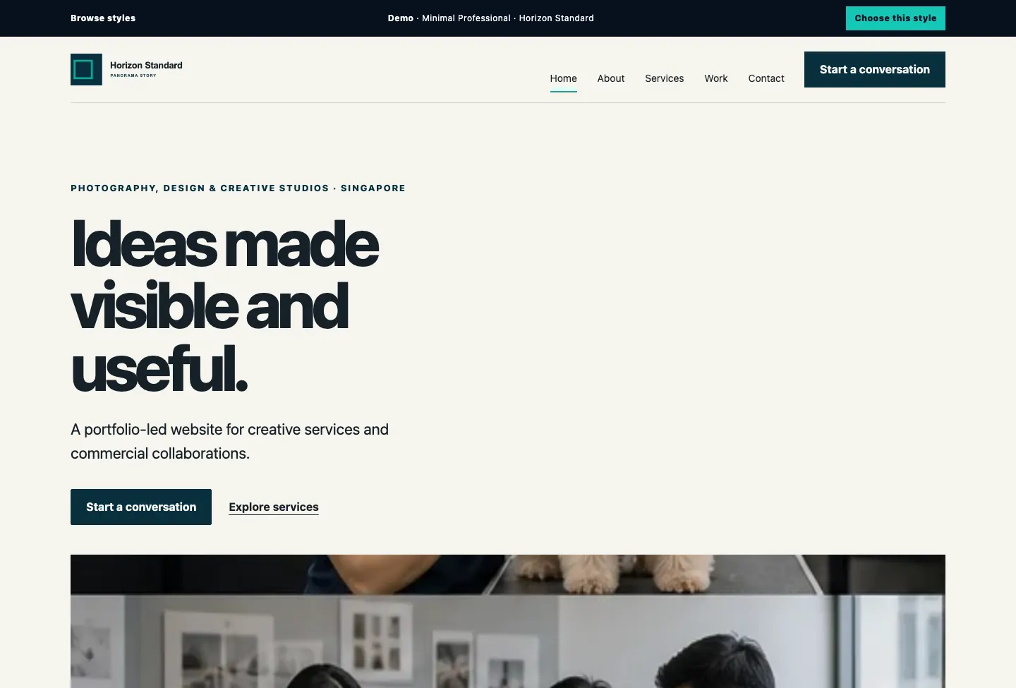Horizon Standard Panorama Story website preview