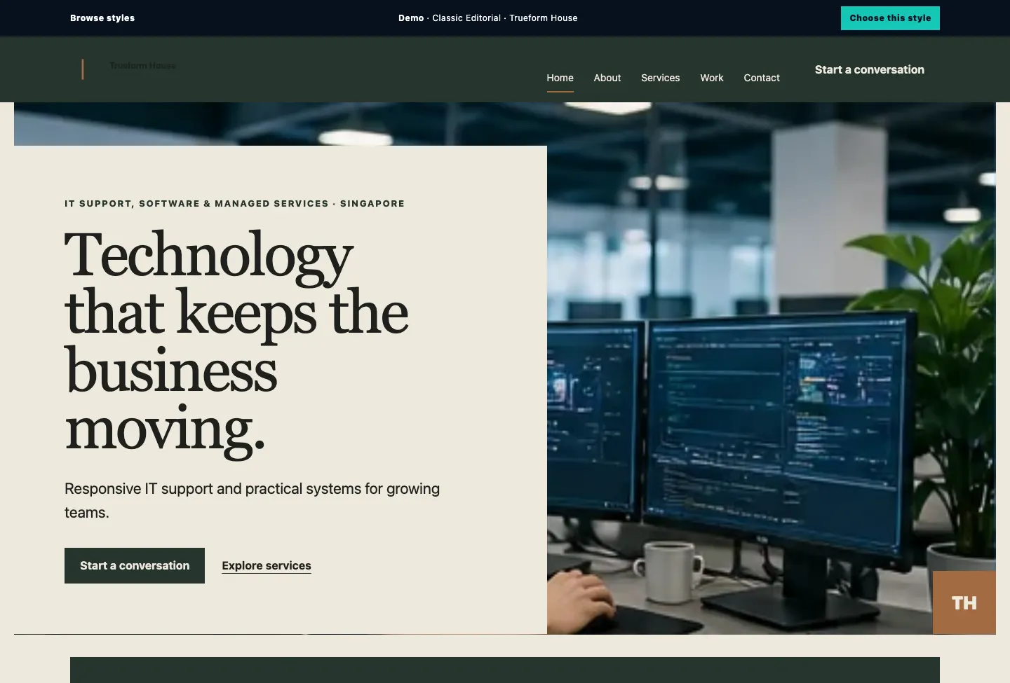 Trueform House Poster Impact website preview