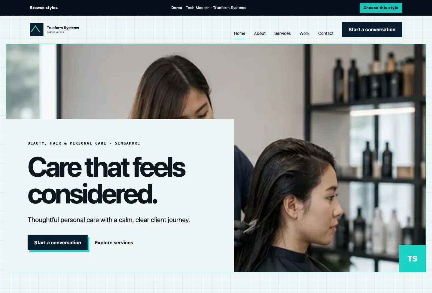 Trueform Systems Poster Impact website preview