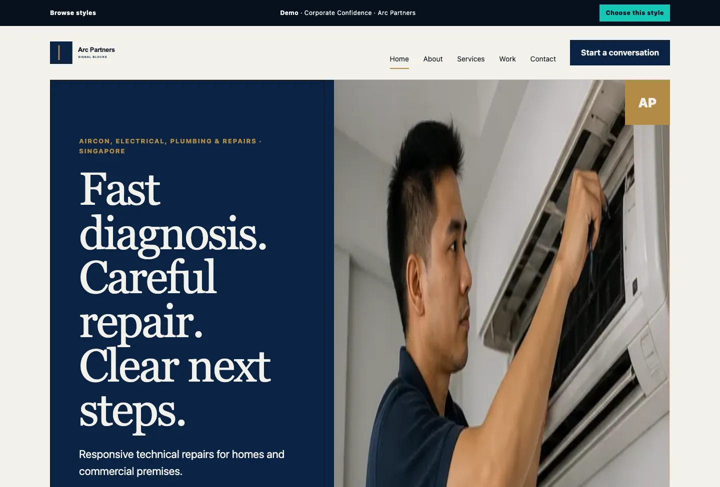 Arc Partners Signal Blocks website preview