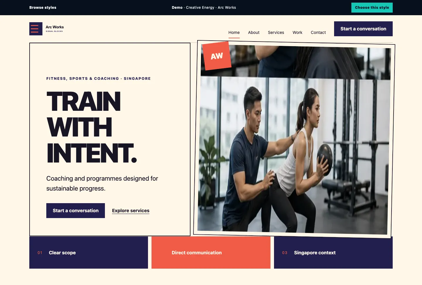 Arc Works Signal Blocks website preview