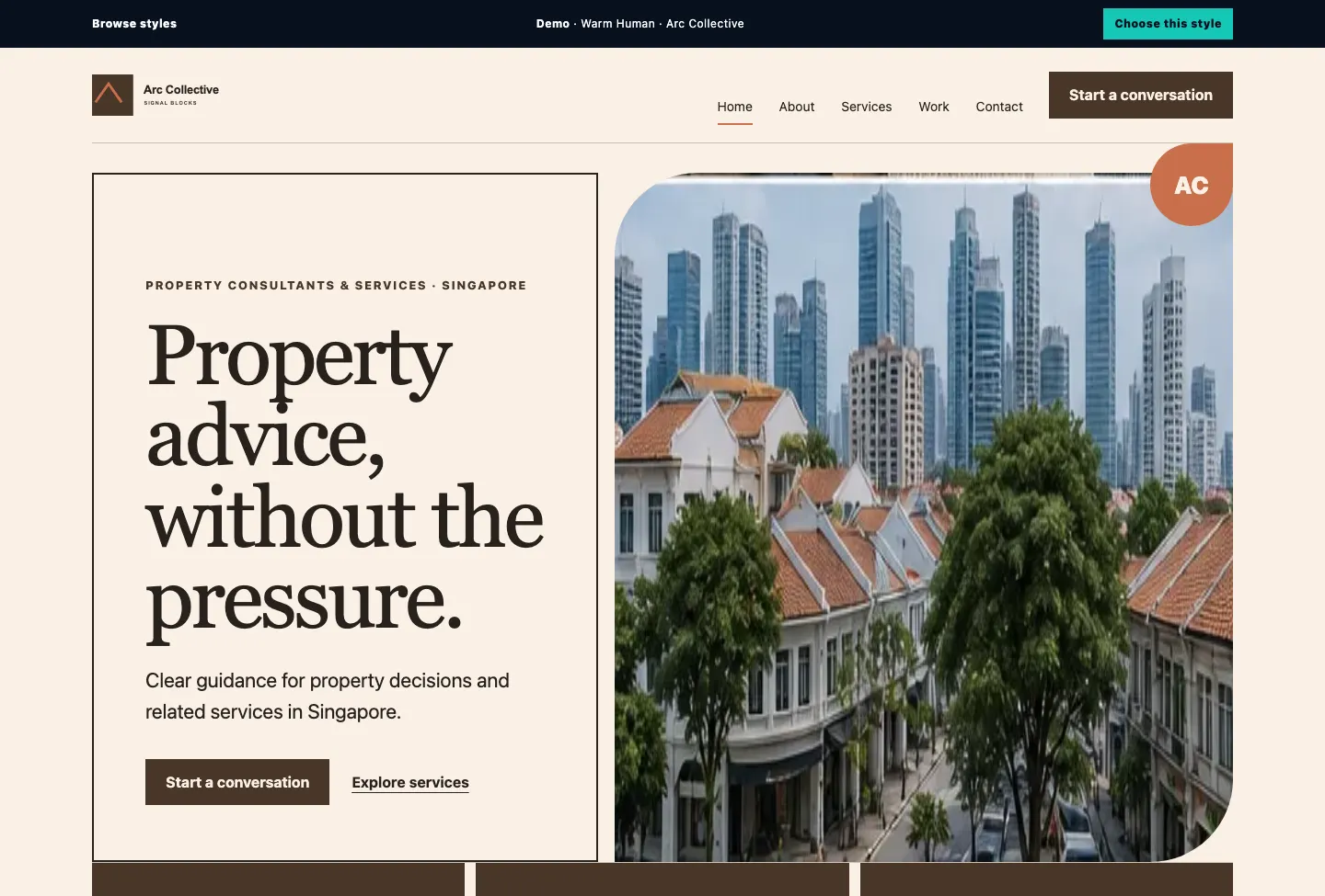 Arc Collective Signal Blocks website preview