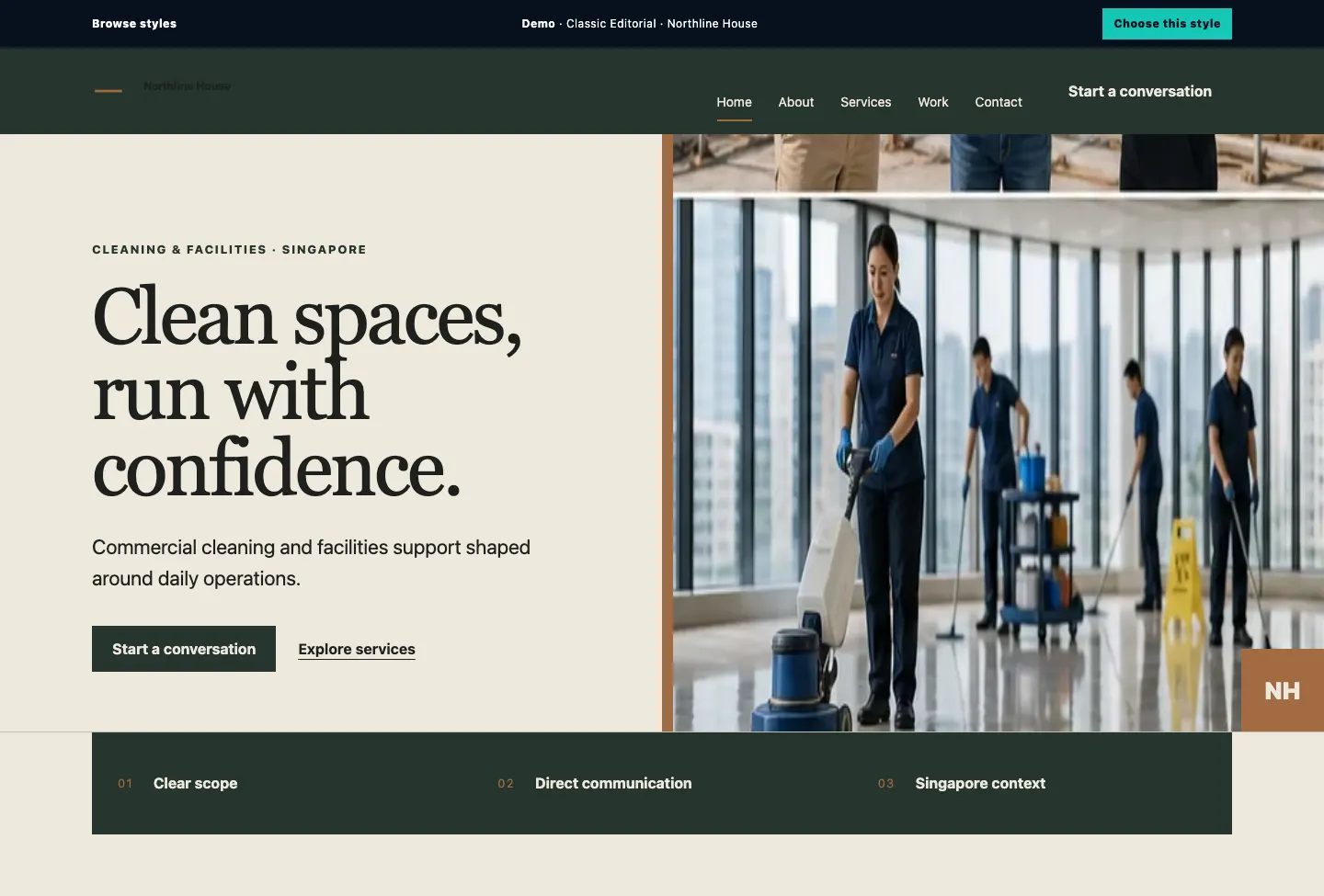 Northline House Split Authority website preview