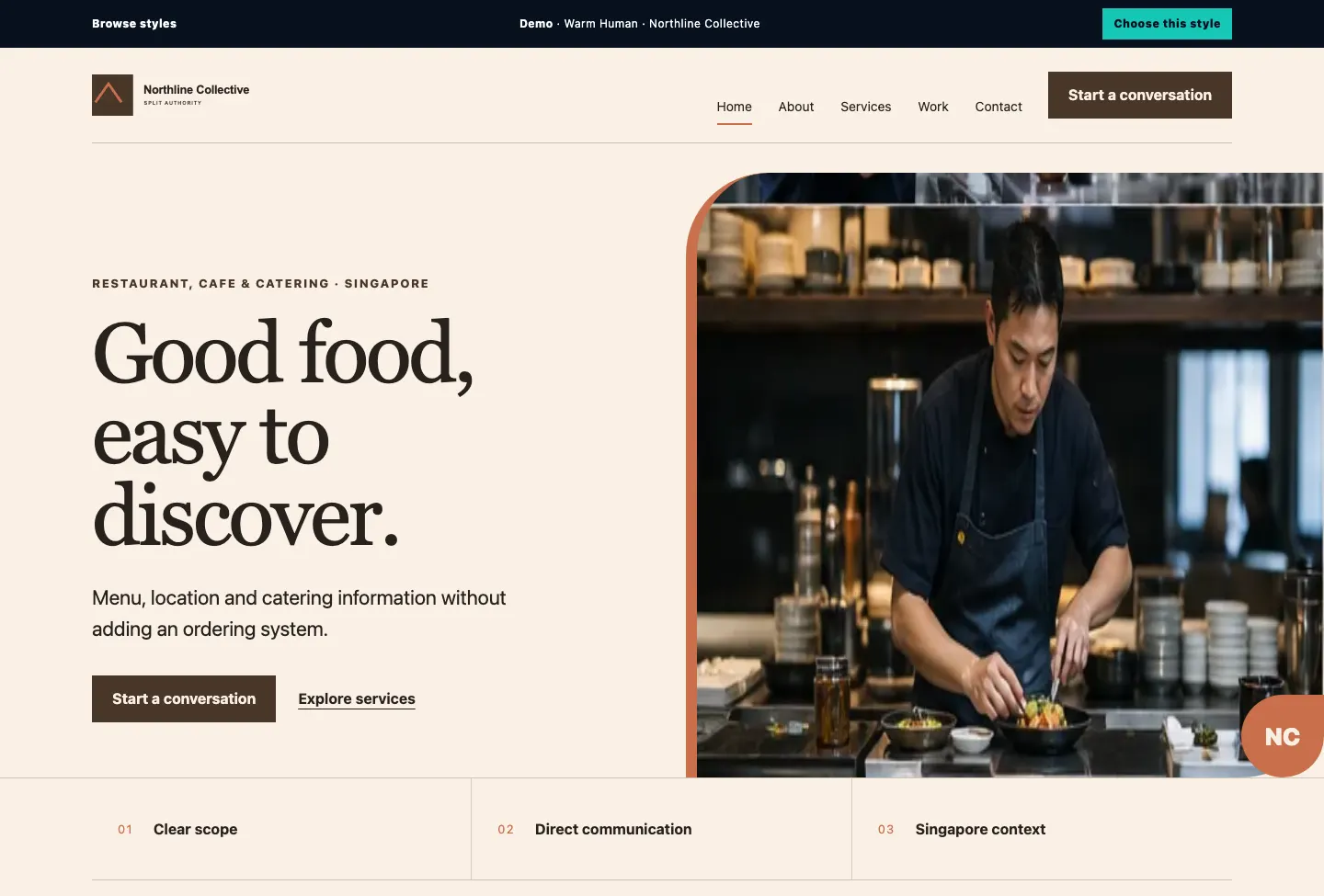Northline Collective Split Authority website preview