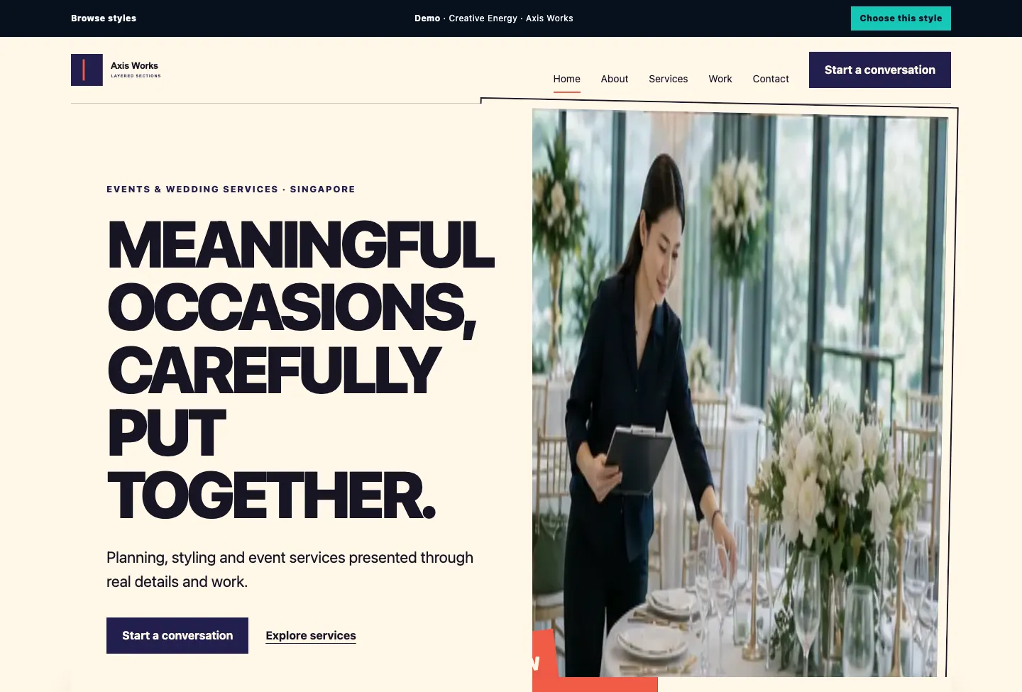 Axis Works Layered Sections website preview