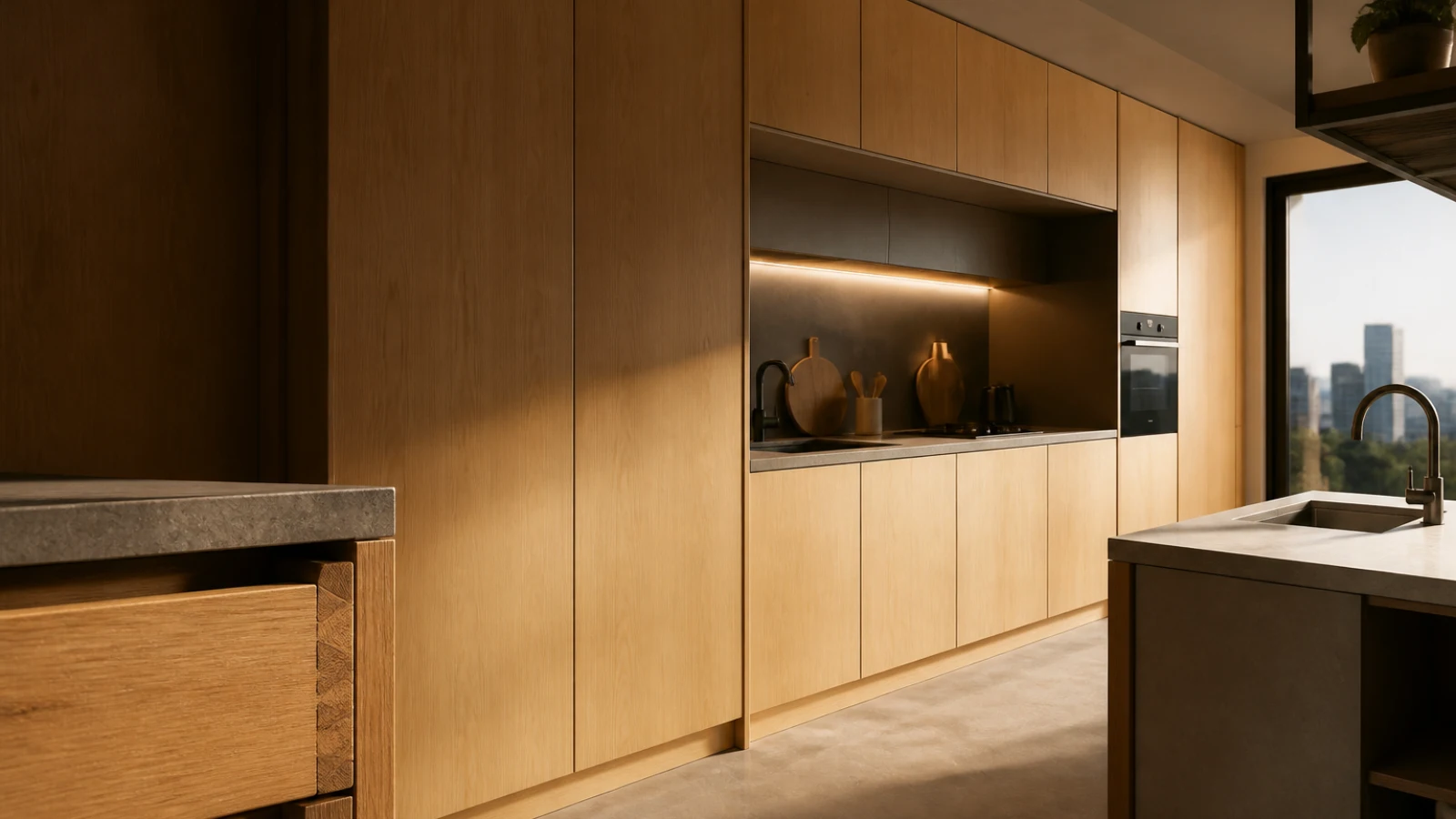 Kitchen cabinetry inspiration showing precise timber doors, drawers and integrated appliances