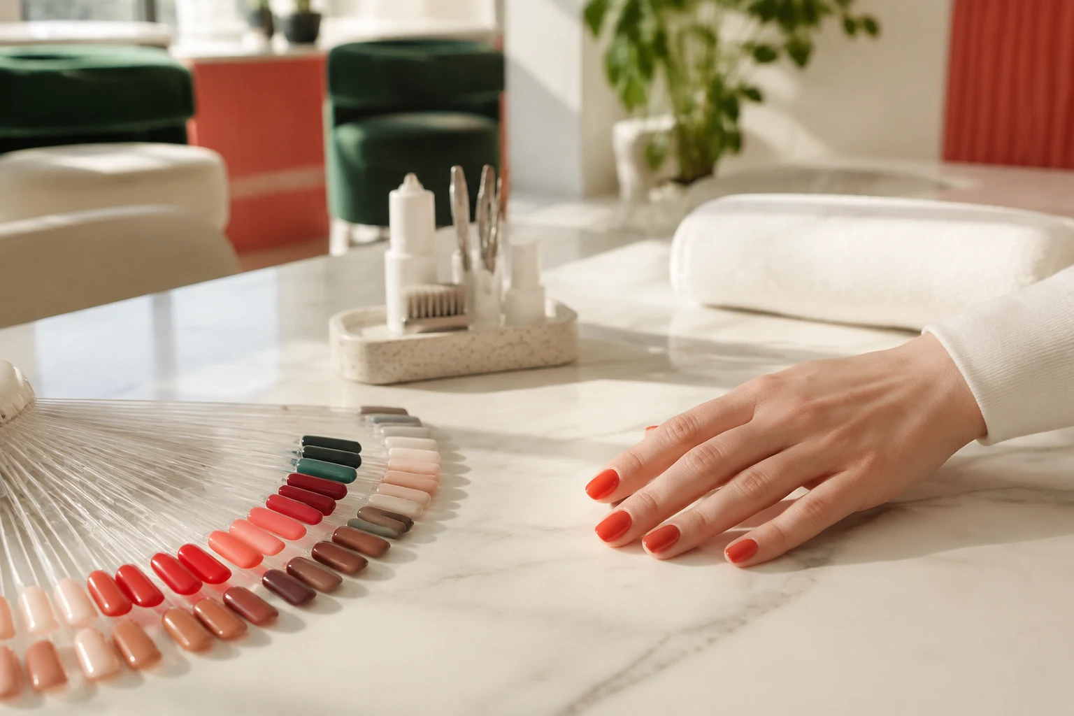 Illustrative manicure colour selection