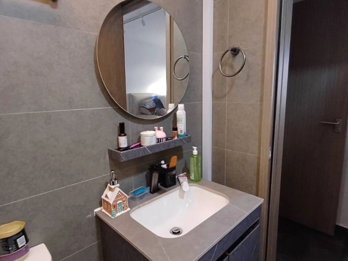 Vanity and mirror installation