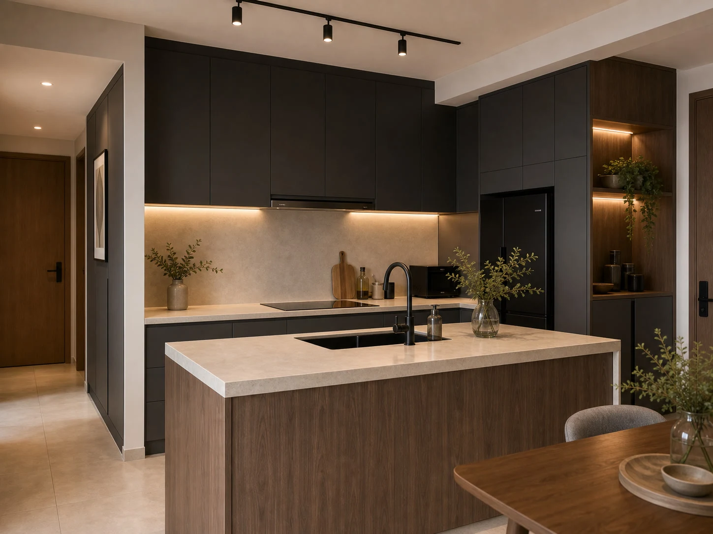 Interior inspiration: Dark material composition
